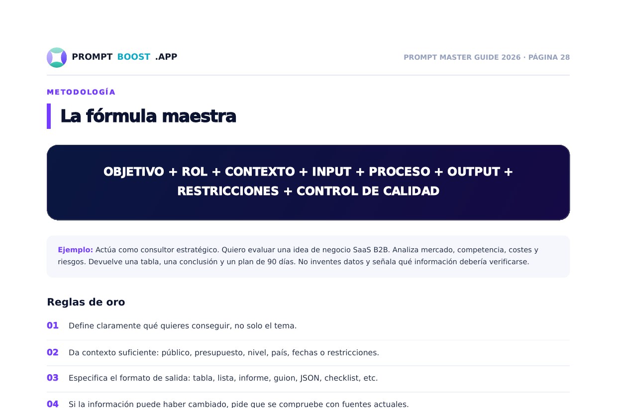 Página real: la Fórmula Maestra
