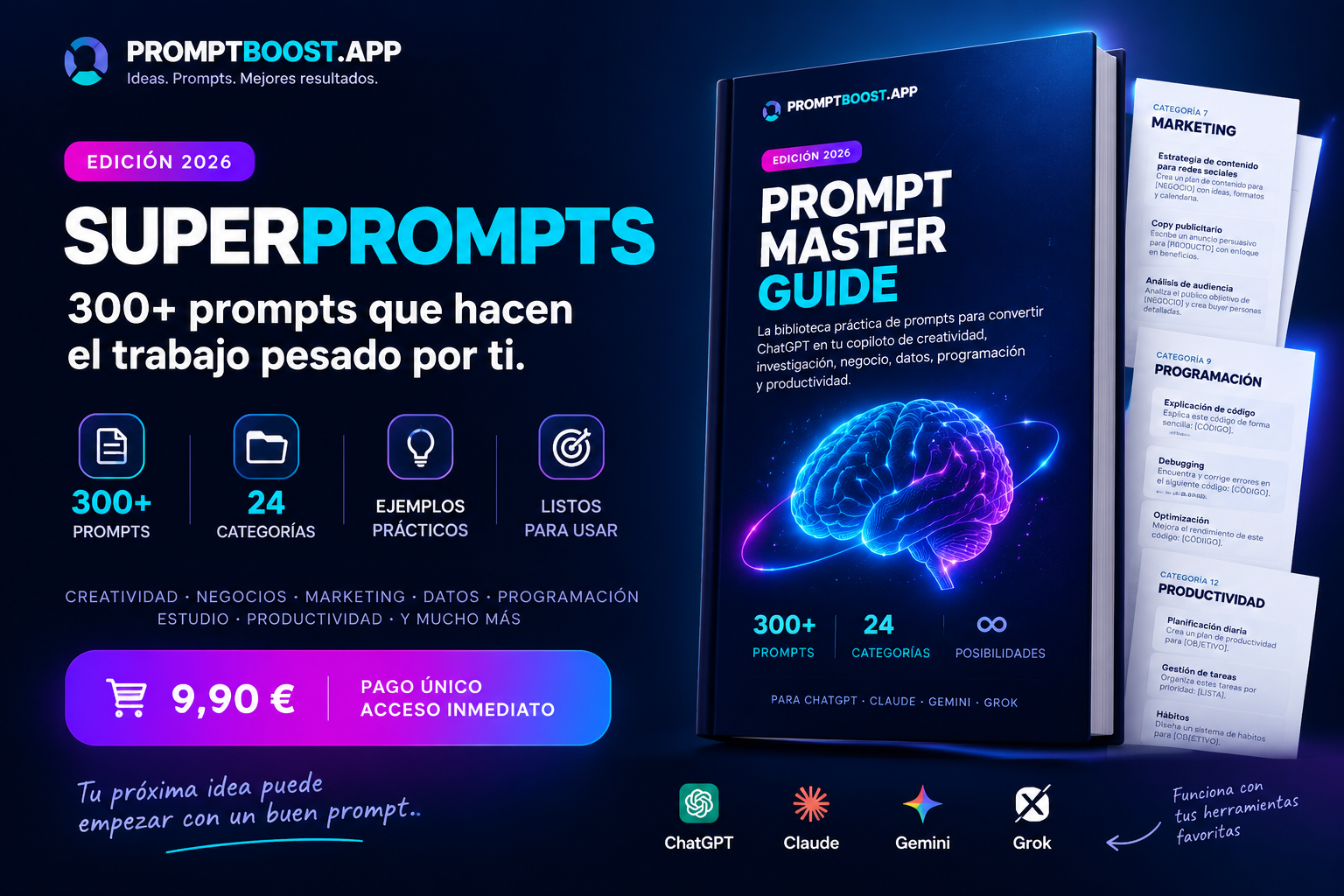 SUPERPROMPTS — 300+ prompts, 24 categorías